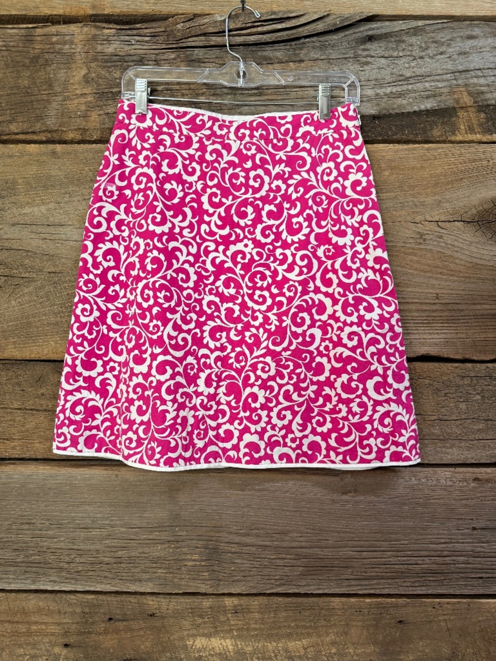 Brooks Brothers paisley skirt, hot pink/white , size 4